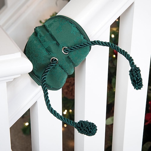 Grüne Girlandenbinder für Treppengeländer, gepolsterte Geländerschützer mit Gummigriff, kostenlose Montage von Tür-/Wand-/Treppengeländern, kratzfeste Kunststoffhalterung für Image