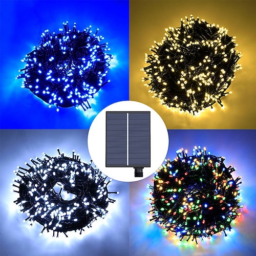 0,5 m Lichterketten 1 LEDs Solarmodul Warmweiß Weiß Blau Kreative Lichterketten Wasserdicht 5 V Image