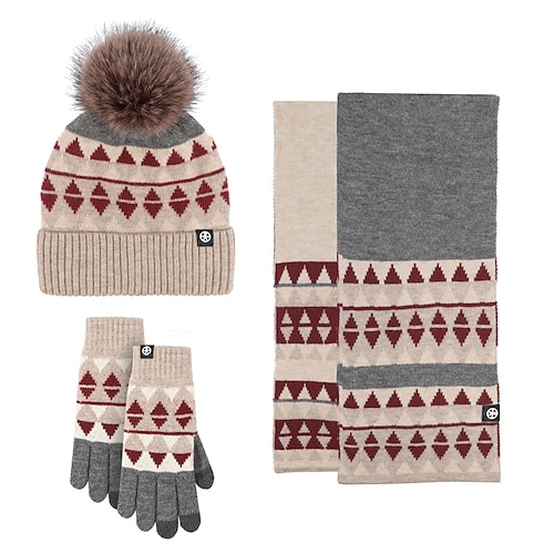 Weihnachtsgeschenk für Mütter: Wintermütze, Schal und Handschuhe (3-in-1-Set) Image