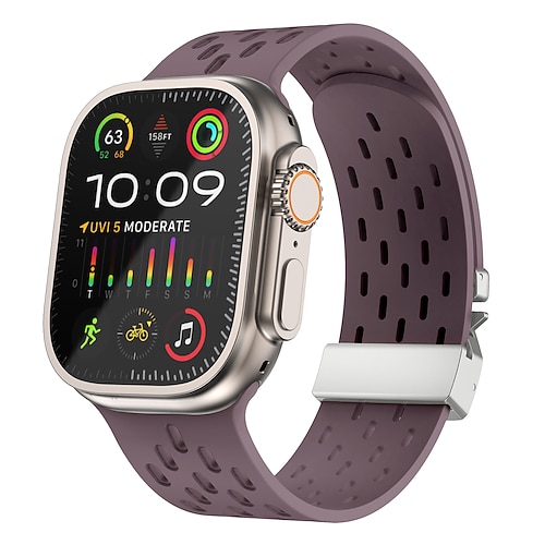 Sportarmband Solo-Loop Kompatibel mit Apple Watch Armband 38mm 40mm 41mm 42mm 44mm 45mm 49mm Luxus Verstellbar Silikon Ersatzarmband für iwatch Ultra 3 2 Series 11 10 9 8 7 SE 6 5 4 3 2 1 Image