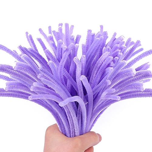 Weihnachtsgeschenk für Mütter und Frauen: 100 Stück Pfeifenreiniger, Bastelbedarf, dicke Chenilledrähte, bunte, flauschige Drahtstäbchen, DIY-Kunstbedarf für Erwachsene, Weihnachtsdekoration Image