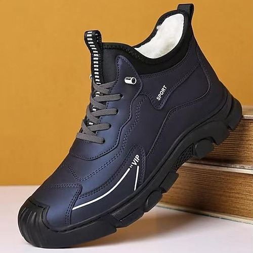 Marineblaue Herren-Wintersneaker – warm und bequem mit Fleecefutter, ideal für kaltes Wetter, Freizeit und Outdoor-Aktivitäten Image