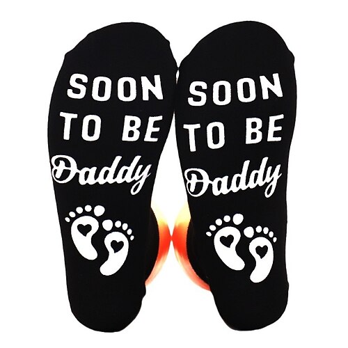 Socken für werdende Väter – lustige Geschenkidee zur Schwangerschaftsverkündung, kuschelige Socken mit originellem Design für Babypartys, Vatertag und Geburtstage Image