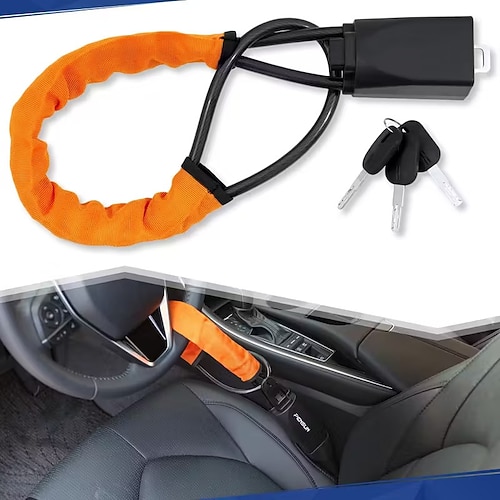 Universelles Lenkradschloss – kompaktes, multifunktionales Fahrzeugsicherheitsgerät, geeignet für die meisten Fahrzeuge, SUVs und Golfwagen. Image