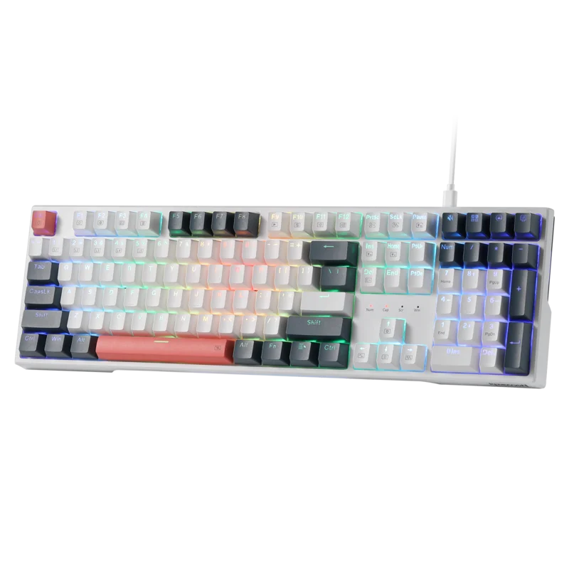 Redragon K668 RGB-Gaming-Tastatur, kabelgebundene mechanische Tastatur mit 108 Tasten und zusätzlichen 4 Hotkeys, verbesserte Hot-Swap-Buchse, roter Schalter Image