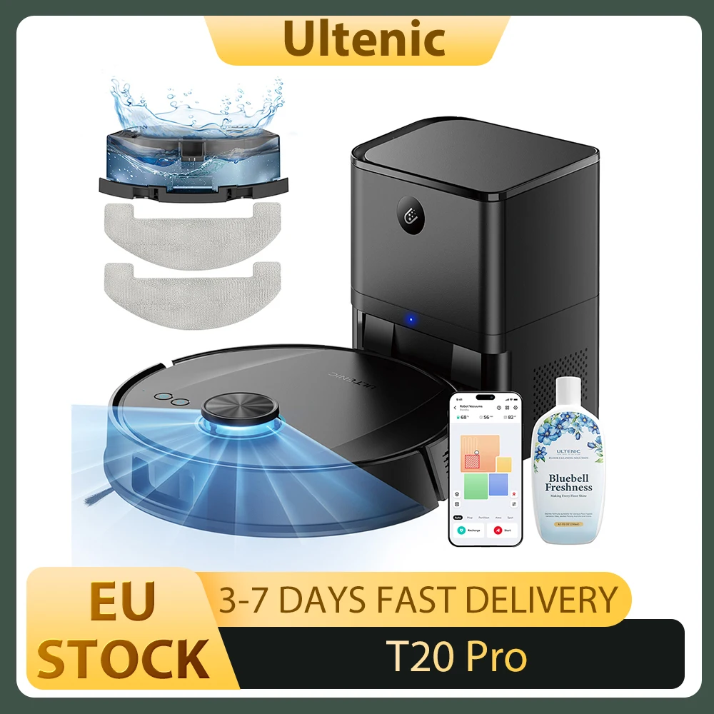Ultenic T20 Pro Roboterstaubsauger, 8000 Pa Saugleistung, 3 Reinigungsmodi, intelligente Lidar-Navigation, 2-in-1-Staubwassertank Image