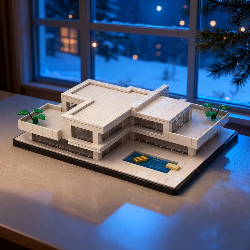 691 stücke MOC Bauhaus Architektur Modell Bausteine Bau Montieren DIY idee Bildung Weihnachten geschenk Ziegel spielzeug Kinder Image