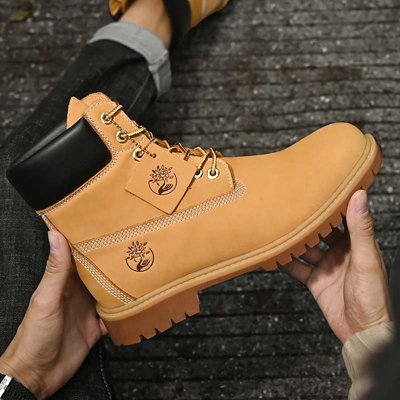 High Top Stiefel Wanderschuhe Männer Anti-slip Outdoor Schuhe Männer Lace-up Bequeme Weiche Atmungsaktive Casual Turnschuhe Schuhe männer Image