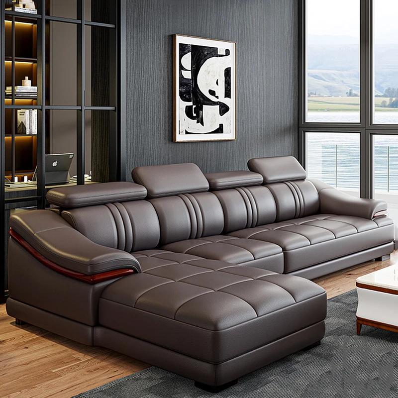 Nordic Echtes Leder Sofas Luxus Sessel Kino Bequeme Sofas Wohnzimmer Design Fauteuils Salon Home Möbel Image