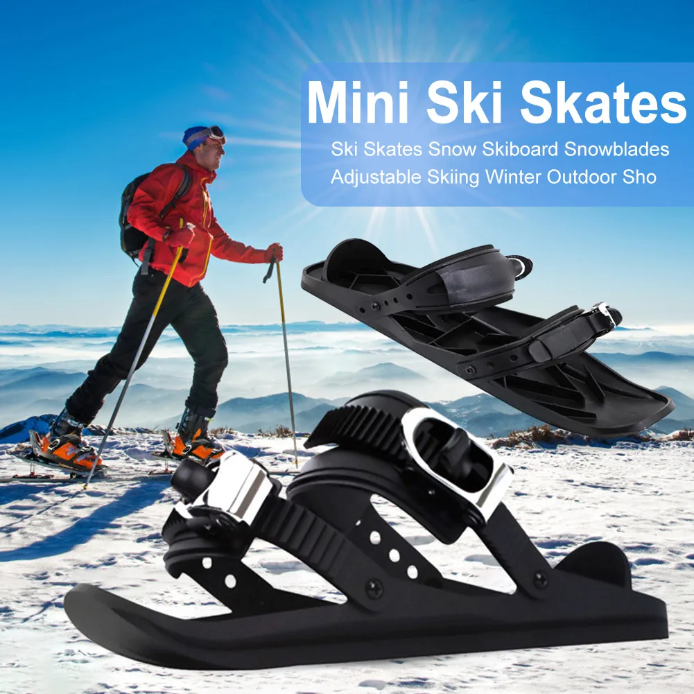 Winter Mini Short Ski Skates Tragbare Snowboard Stiefel Skiboards Verstellbare kurze Mini Skating Ski Schuhe für Winter Outdoor Sport