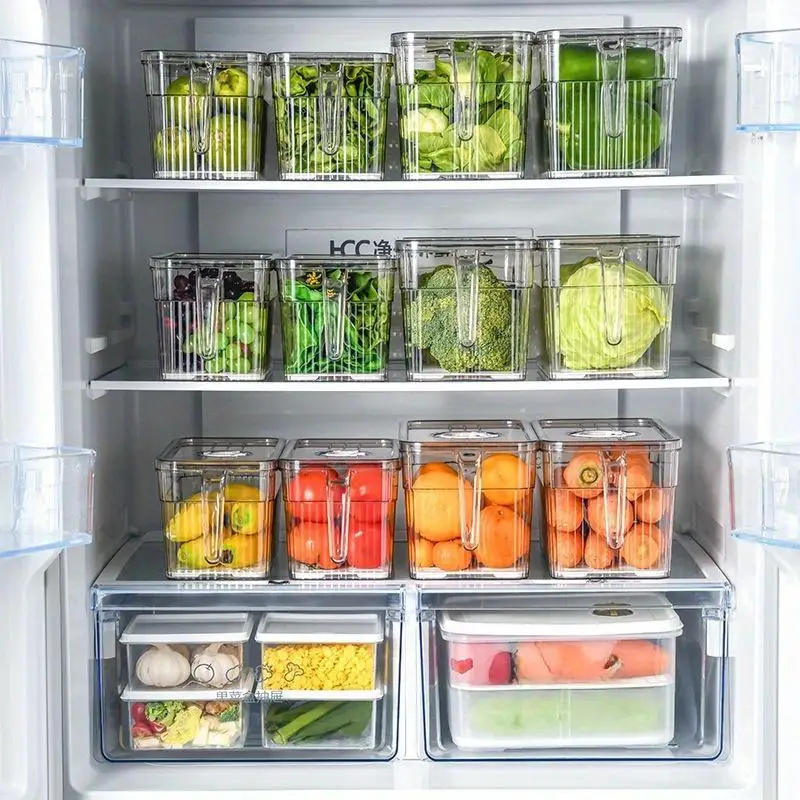 Haushalt Multifunktionale Zeitgesteuerte Kühlschrank Lagerung Box 2024, Lebensmittel Grade Haushalt Zeitgesteuerte Kühlschrank Lagerung Box PET Großhandel