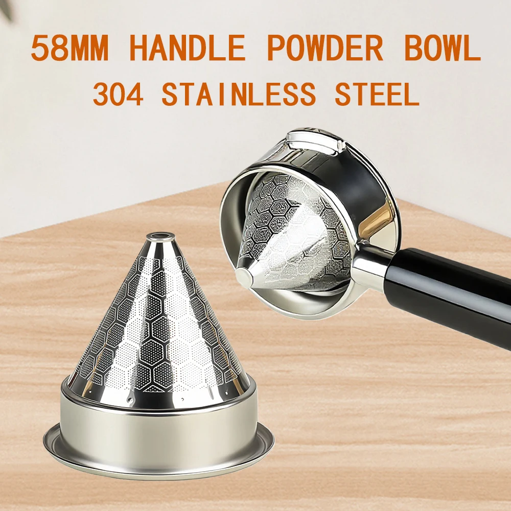 Kaffeekegel-Pulverschale aus Edelstahl, kompatibel mit der Kaffeemaschine ohne doppelschichtigem Filtersieb mit unterem Griff Image