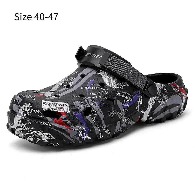 Sommer Männer Hausschuhe Camouflage Plattform Outdoor Clogs Schuh Frauen Strand Sandalen Männlich Weiche EVA Indoor Hause Rutschen Große Größe 46 47