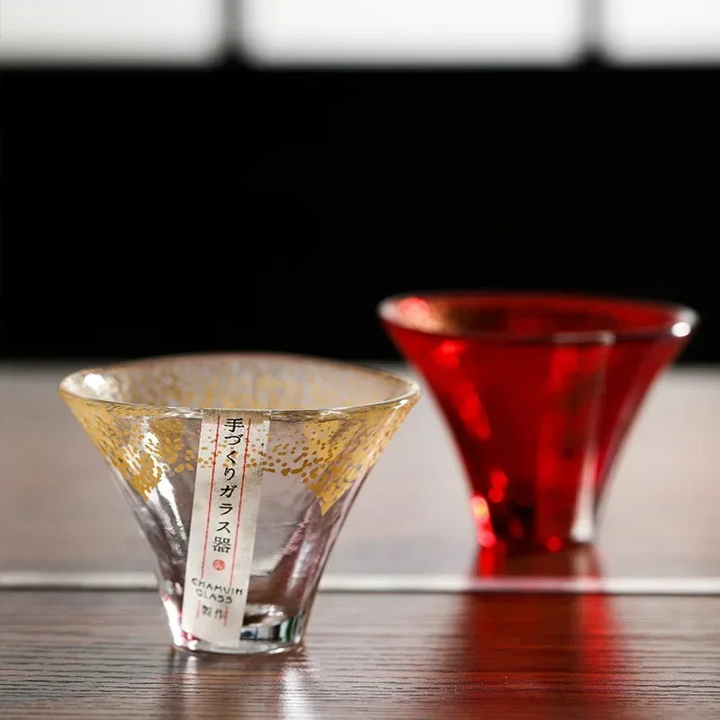 65 ml japanische handgemachte Kristall Sake Cup japanische Mount Fuji Teetasse bleifreies Glas Schnapsglas Paar Paar Gläser Hochzeitsgeschenk Image
