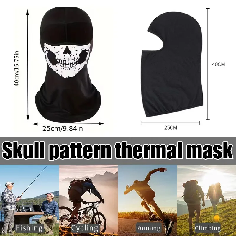 Motorrad Vollgesichtsmaske Totenkopf Druck Motorrad Cosplay Maske Winddicht Skifahren Kopf Halswärmer Fahrradhelm Liner Outdoor Image