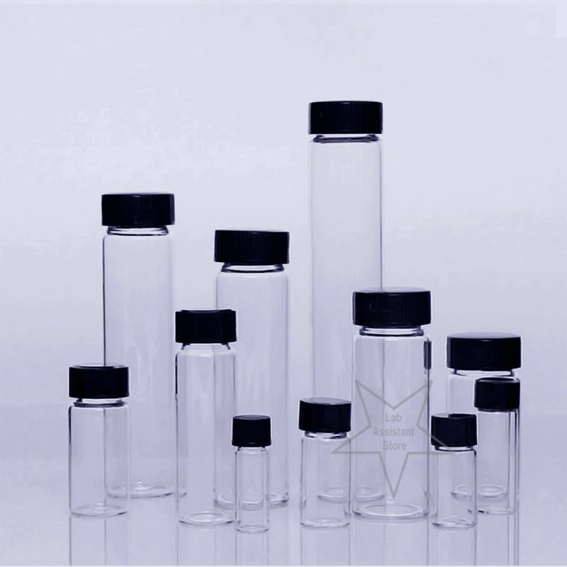 Laborglas-Probenflasche, 2 ml, 3 ml, 4 ml, 5 ml, 10 ml, 15 ml, 20 ml, 30 ml, 40 ml, 50 ml, 60 ml, Klarglasfläschchen, die für Reagenzien/Pulver verwendet werden Image