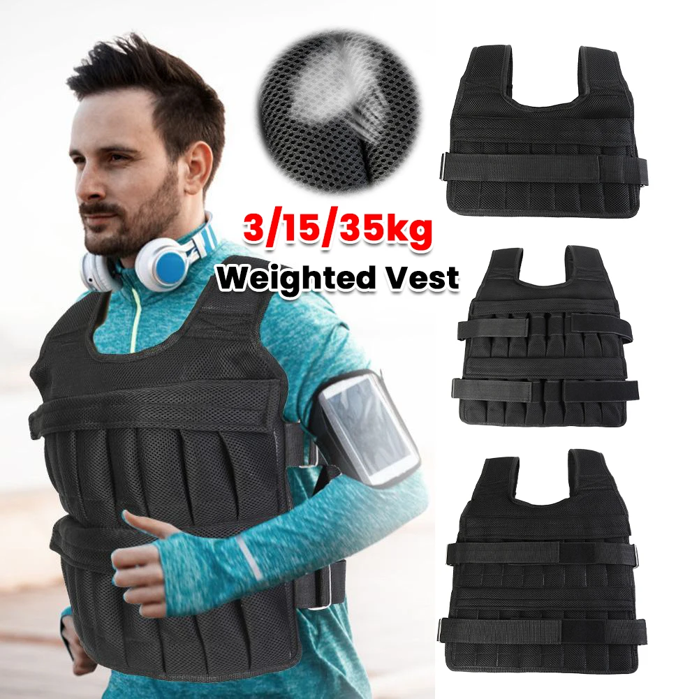 Laufen-Gewichtsweste, 3/15/35 kg, 1–20/1-50 kg, verstellbare Trainings-Gewichtsweste, Trainingsweste für Workout, Krafttraining, Laufen