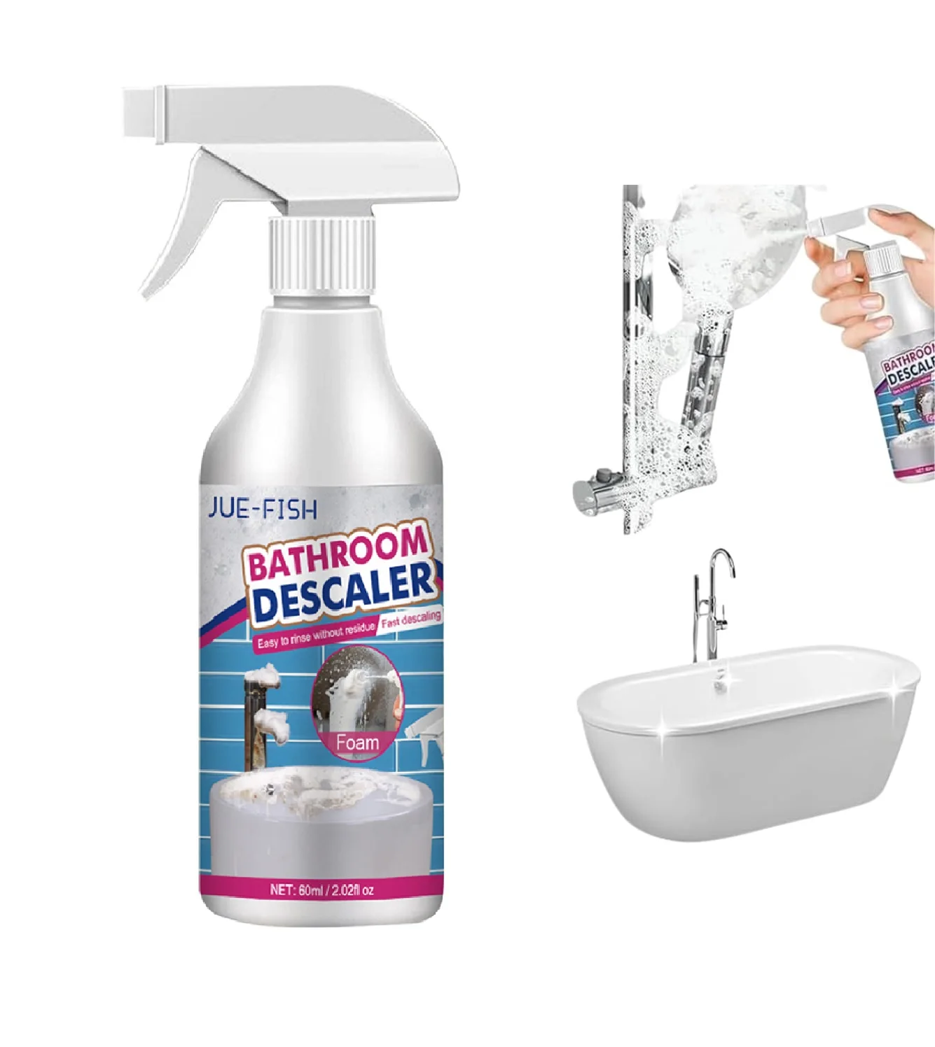 Hartnäckiger Fleckenreiniger, multifunktionales Badezimmer-Reinigungsspray, entfernt Schimmel, Kalkgeruch, Badezimmer, schnell Entkalker, Schaumspray Image