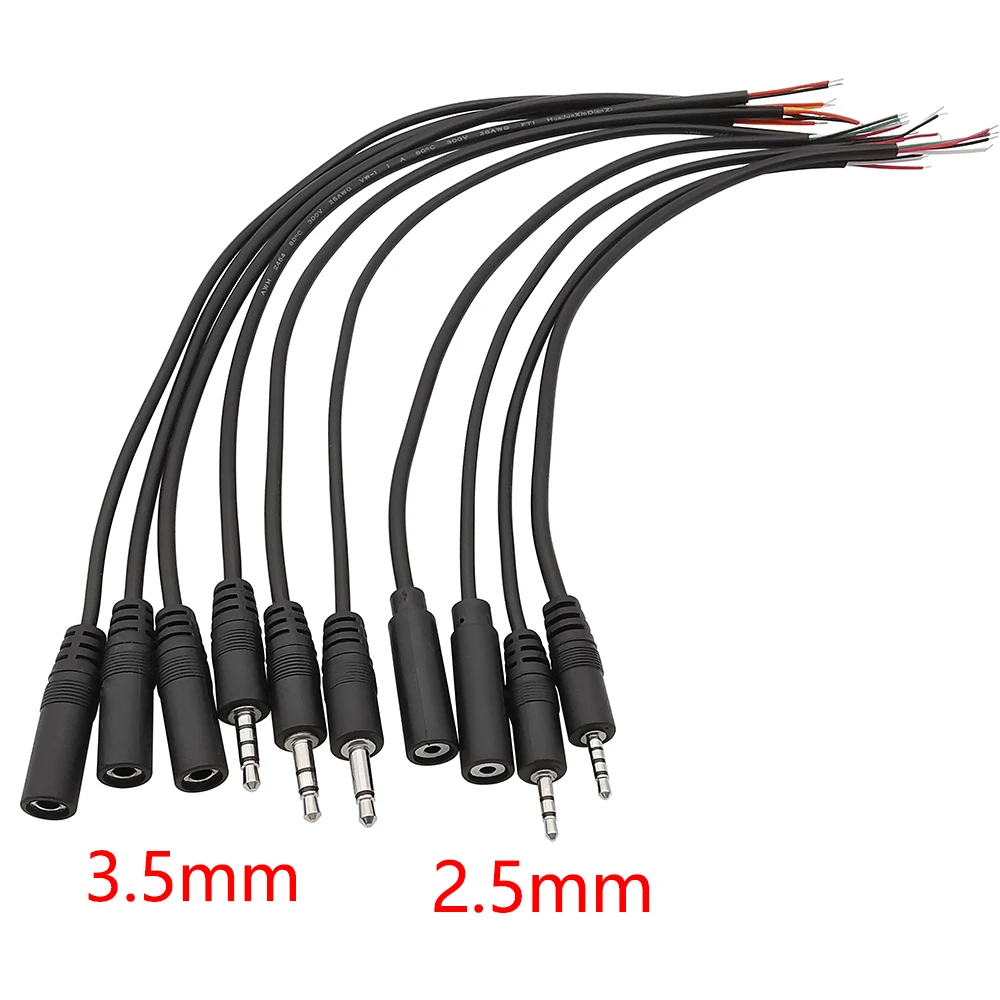 1/5Pcs 2,5mm 3,5mm Mono Stereo Audio Kabel Männlich Weiblich Stecker Jack Stecker 2/3/4Pin verlängerung Draht DIY Kopfhörer Mic Reparatur Kabel Image