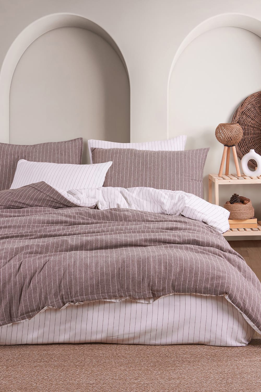 Parure de lit 2 personnes 200x200 cm coton tisse-teint