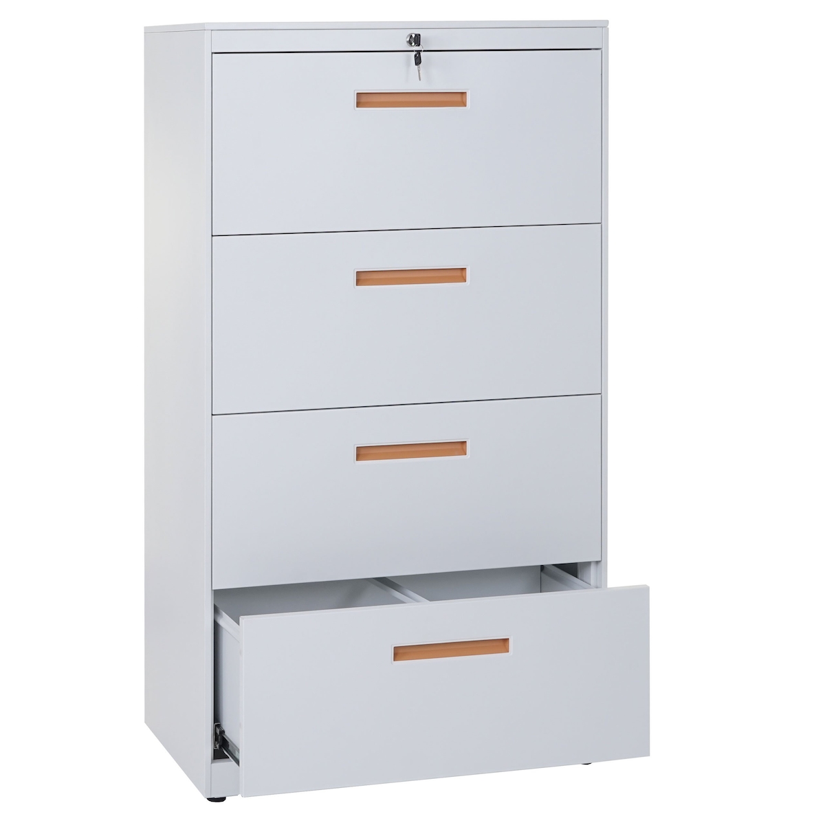 PROREGAL Hängeregisterschrank | HxBxT 132x76x46 cm | A4 abschließbar | Weiß | Aktenschrank Büroschrank Stahlschrank Image