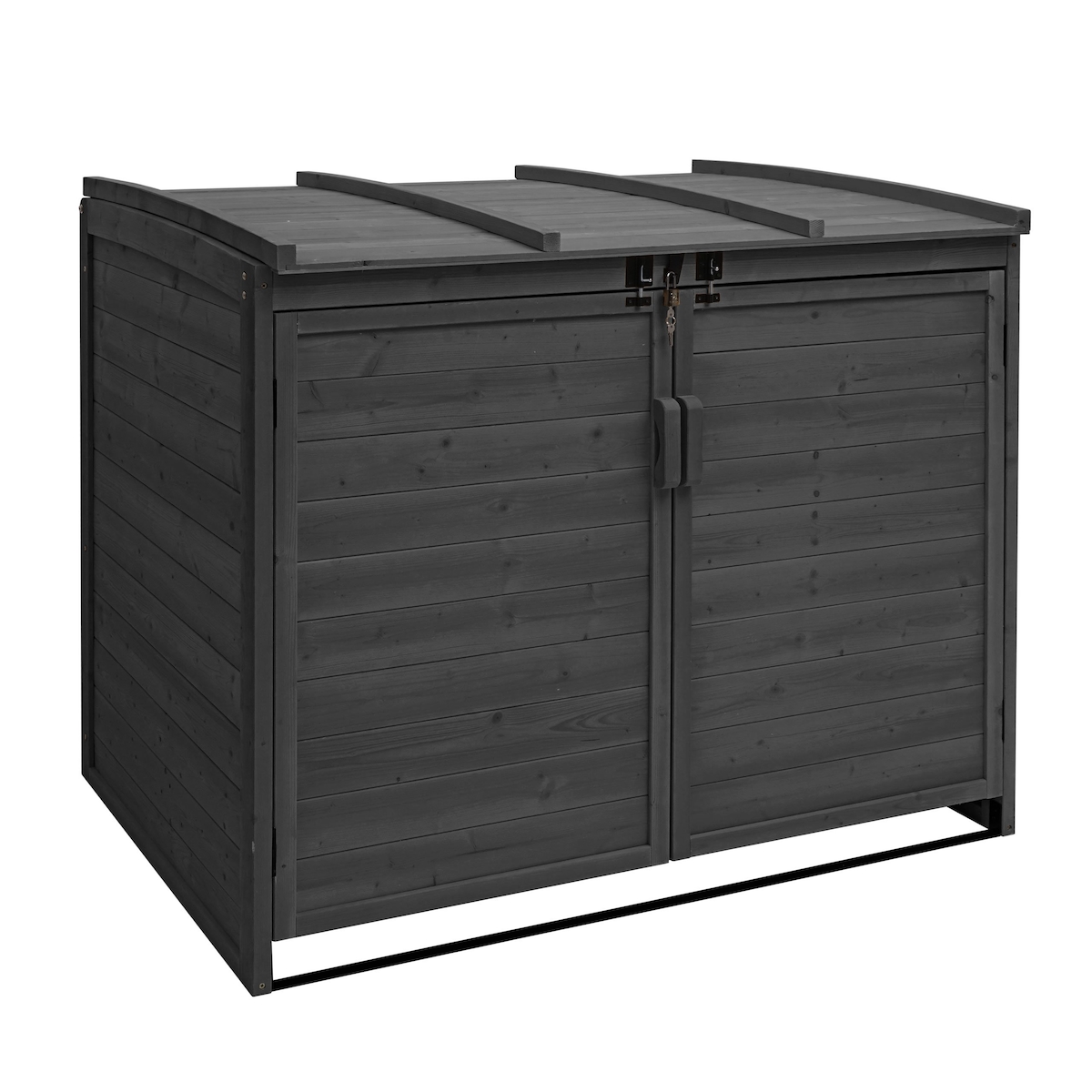 PROREGAL XL 2er-/4er-Mülltonnenverkleidung | HxBxT 138x138x105 cm | Anthrazit | Mülltonnenbox Mülltonnenabdeckung Holz Image