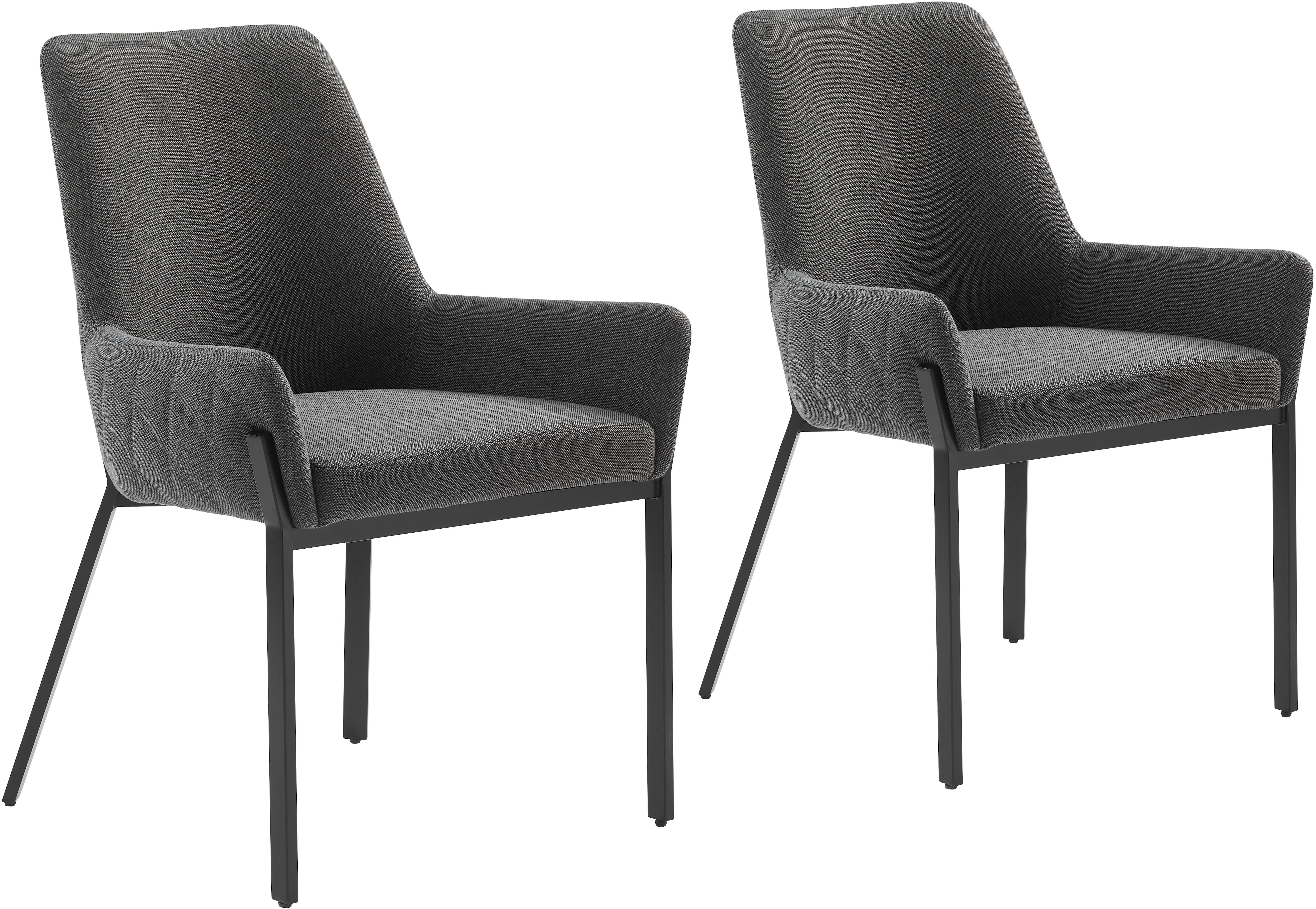 Stuhl PLACES OF STYLE "Lome, TOPSELLER, OTTOs Choice", anthrazit, B:58cm H:87cm T:55cm, Stühle, Stuhl, mit pflegeleichtem Webstoff Bezug, Metallgestell, Sitzhöhe 49 cm