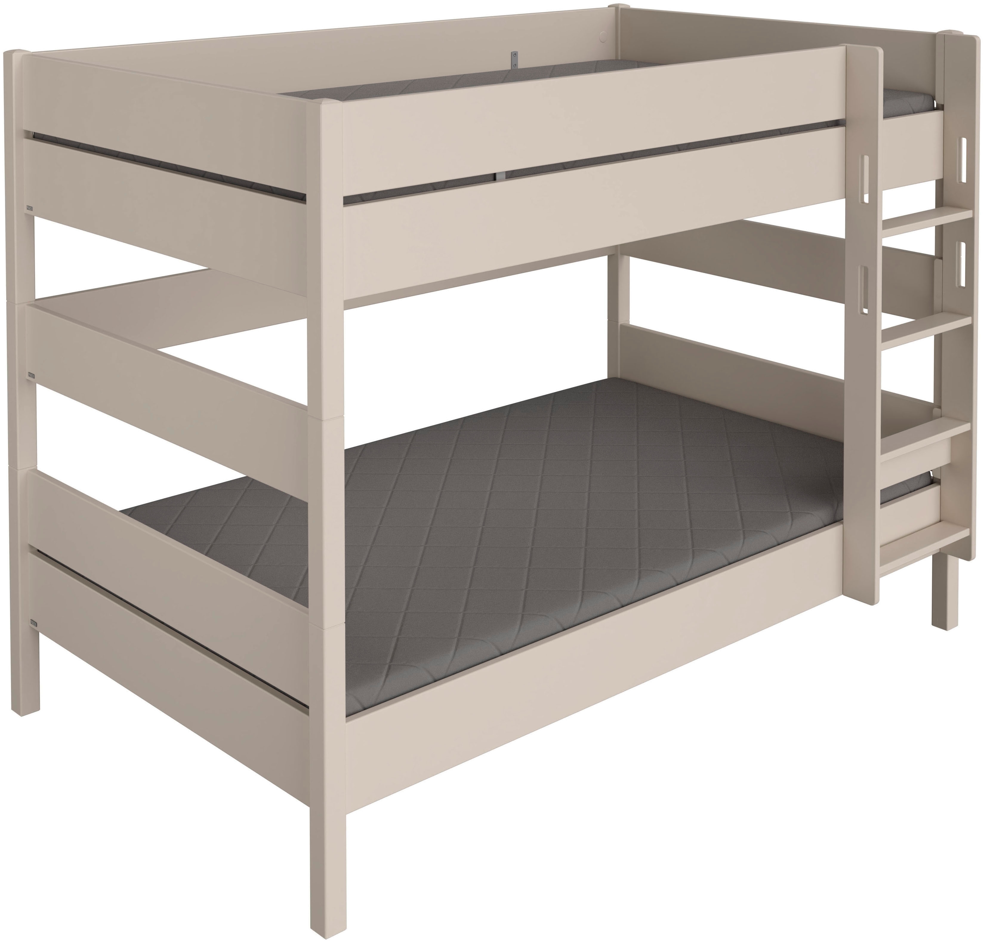 Spielbett PAIDI "TIAGO in verschiedenen Größen und Farben, Etagenbett mit Leiter", cashmere, beige, cashmere, beige, cashmere, beige, B:136,3cm H:160,6cm L:210,4cm, Betten