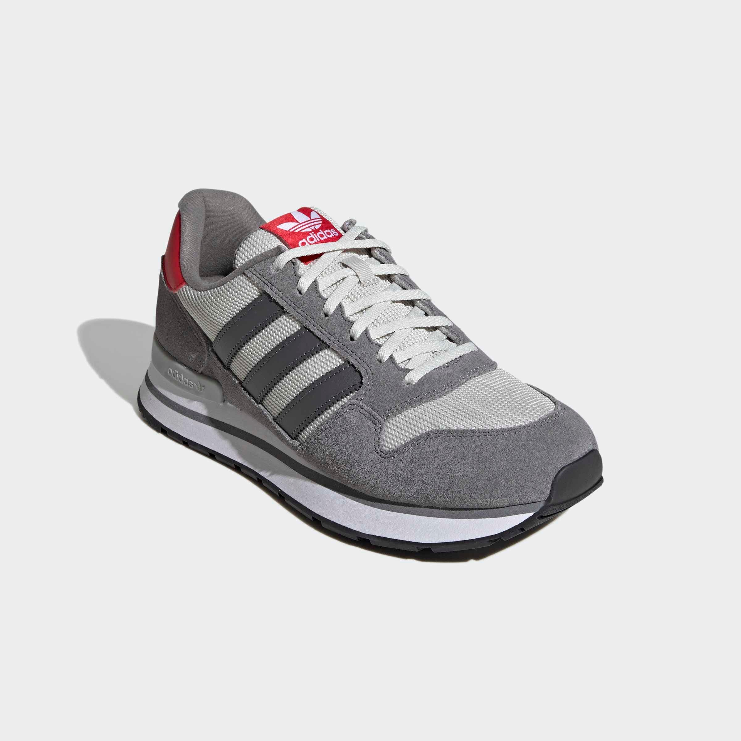 Sneaker ADIDAS ORIGINALS "ZX 600", Damen, Gr. 46, grau four, grau five, better scarlet, Leder, Textil, Schuhe Sneaker