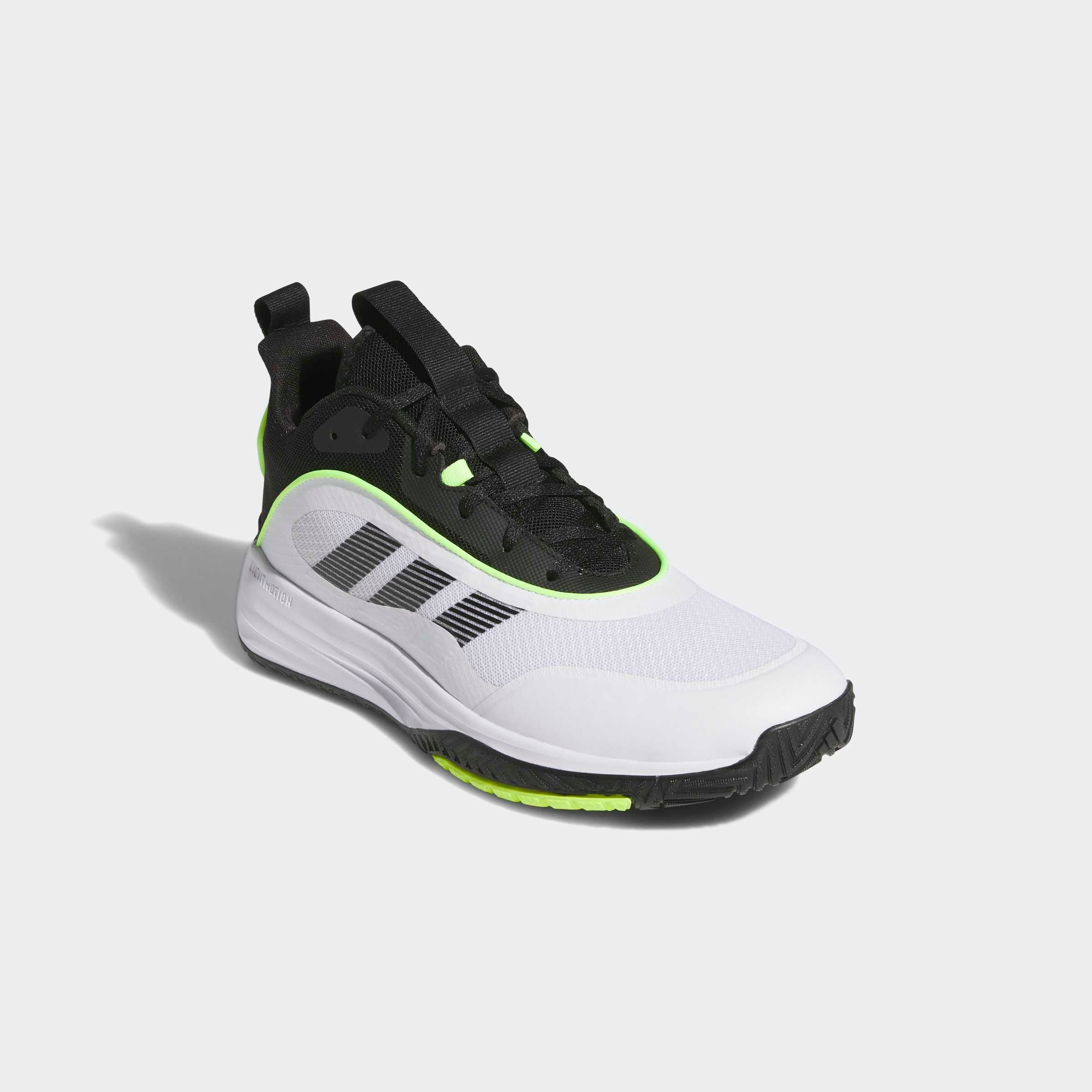 Basketballschuh ADIDAS SPORTSWEAR "OWNTHEGAME 3.0", Herren, Gr. 48, cloud weiß, core schwarz, lucid lemon, Synthetik, Textil, Schuhe
