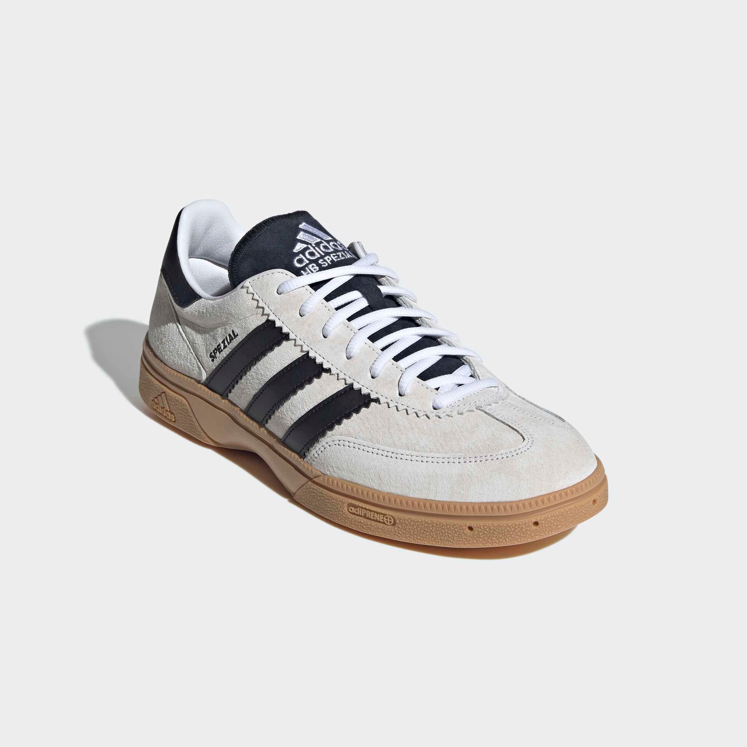 Hallenschuh ADIDAS PERFORMANCE "HANDBALL SPEZIAL", Herren, Gr. 48, cloud weiß, core schwarz, cloud weiß, Leder, Synthetik, Schuhe Hallenschuh