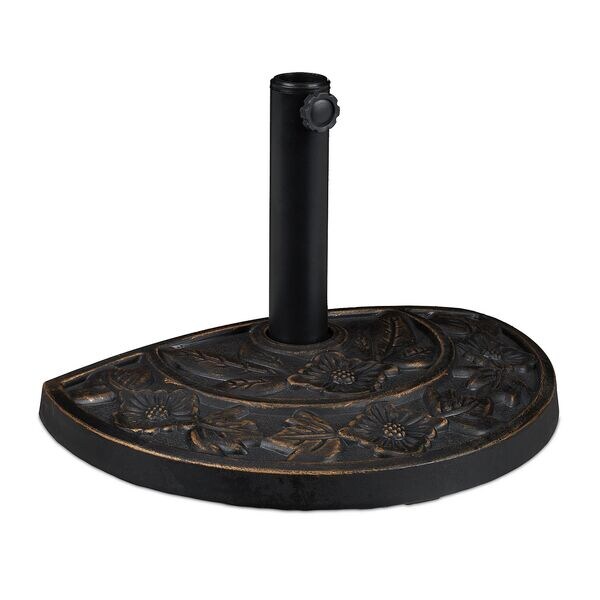 relaxdays Sonnenschirmständer halbrund braun braun