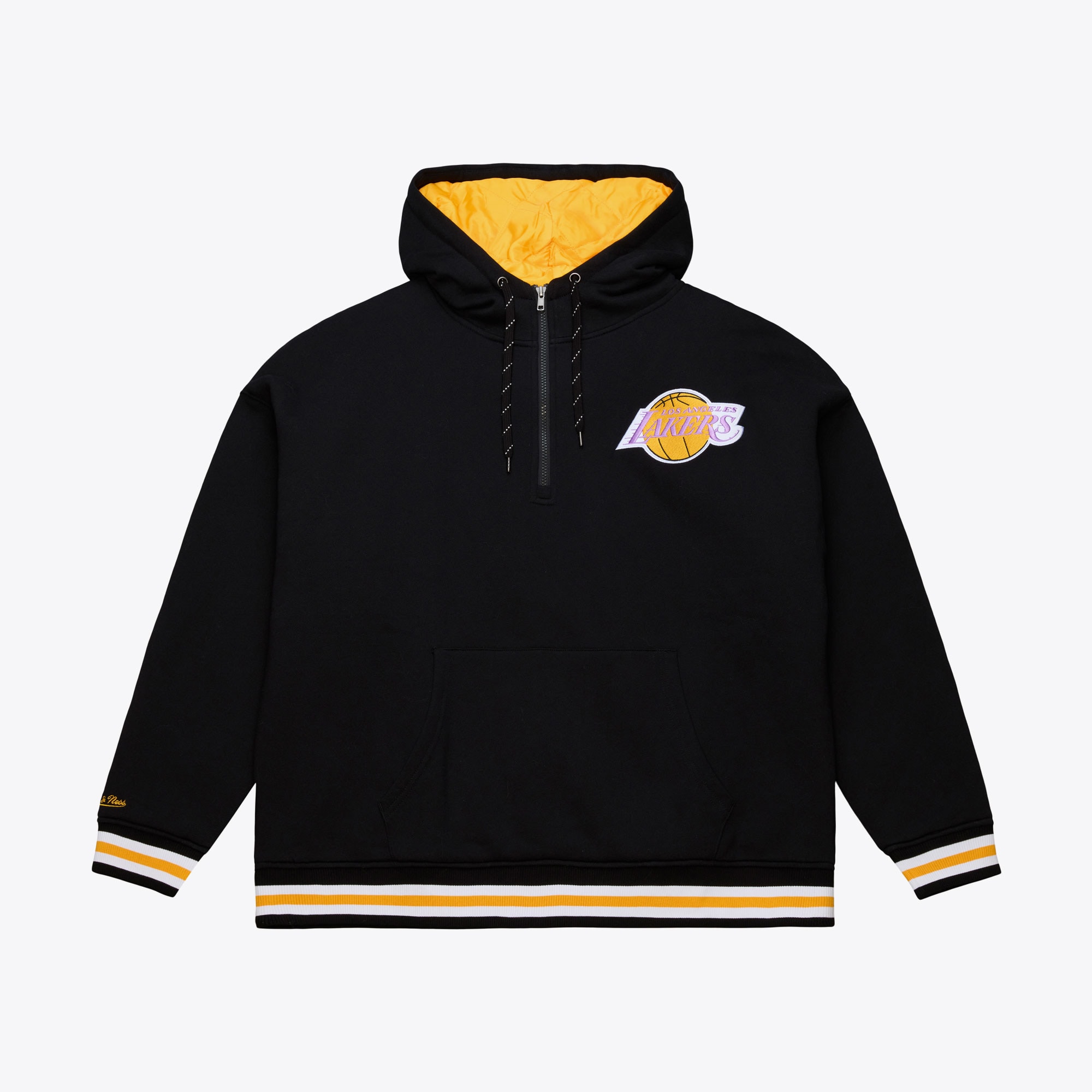 Los Angeles Lakers Mitchell & Ness Vintage Logo Throw It Back Fleece Hoodie – Herren Image
