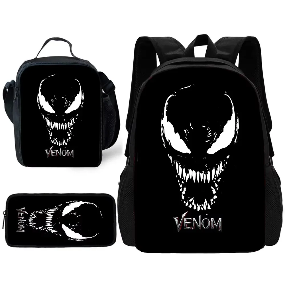 Marvels V-venoms Sac à dos d'école pour enfant avec sacs à déjeuner, sacs à crayons, sacs d'école pour garçons et filles, meilleur cadeau
