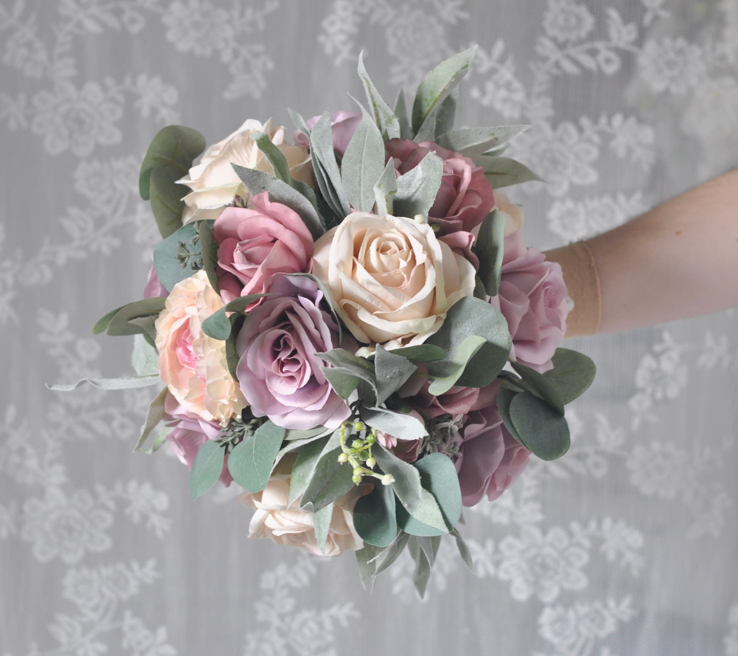 Bouquet da sposa rosa, bouquet da sposa, bouquet di seta, bouquet di fiori color fard, bouquet di fiori, fiori di seta, fiori da sposa, bouquet di lav