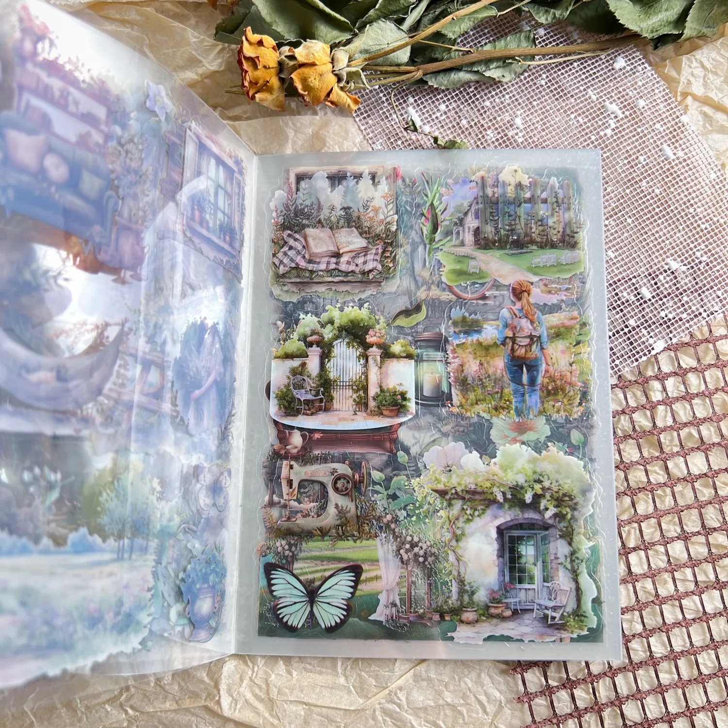 20 Blatt Vintage-PET-Aufkleber, Bücher für Scrapbooking, Retro-Kunst, Bastelbedarf, kreative Aufkleber für DIY-Projekte und Planer Image