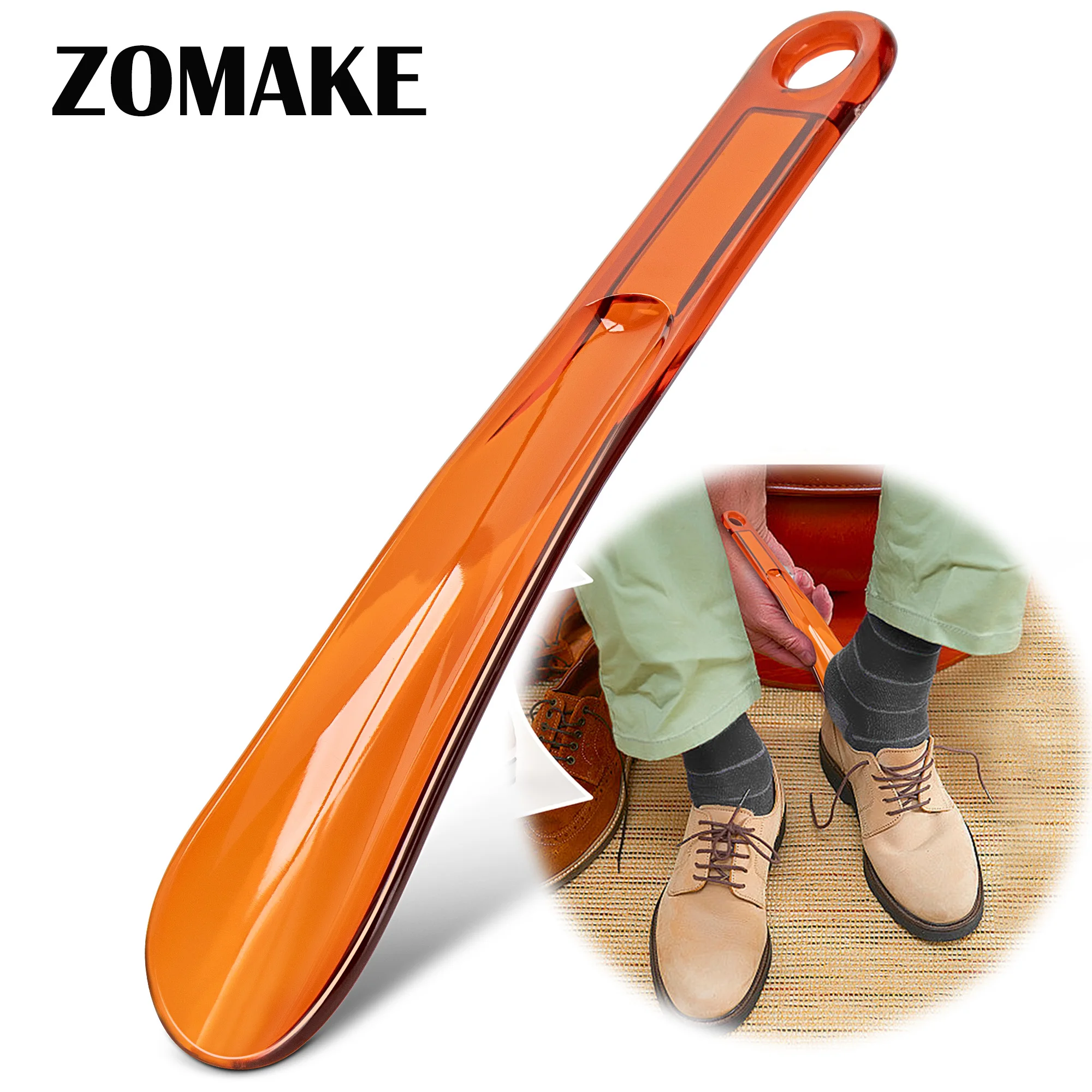 Winter Professionelle Kunststoff Schuhlöffel Transparent Braun Langlebige Schuhe Heber Familie Unverzichtbar Geeignet Männer Frauen Schuhe Zubehör