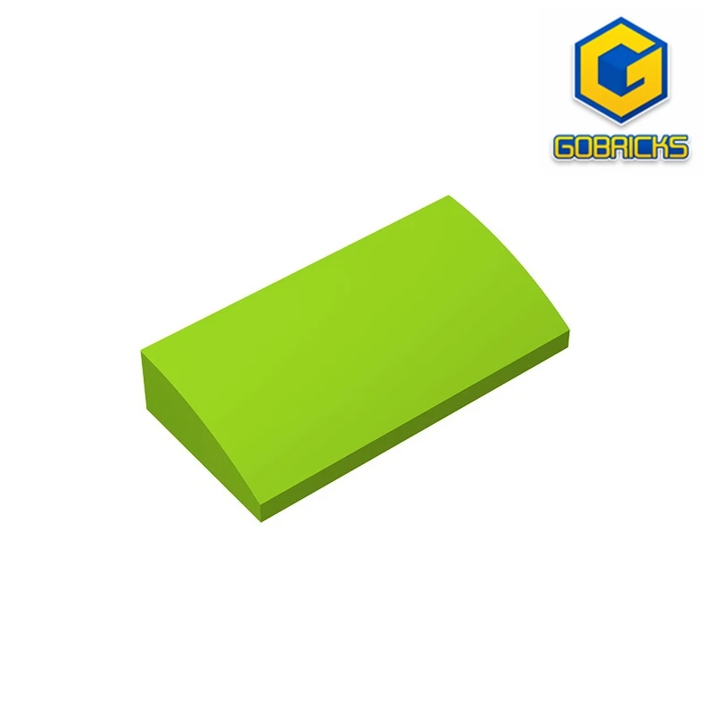 Gobricks GDS-859 Slope, gebogen 2 x 4 x 2/3 mit unteren Rohren, kompatibel mit Lego 88930 DIY-Lernbausteinen für Kinder Image