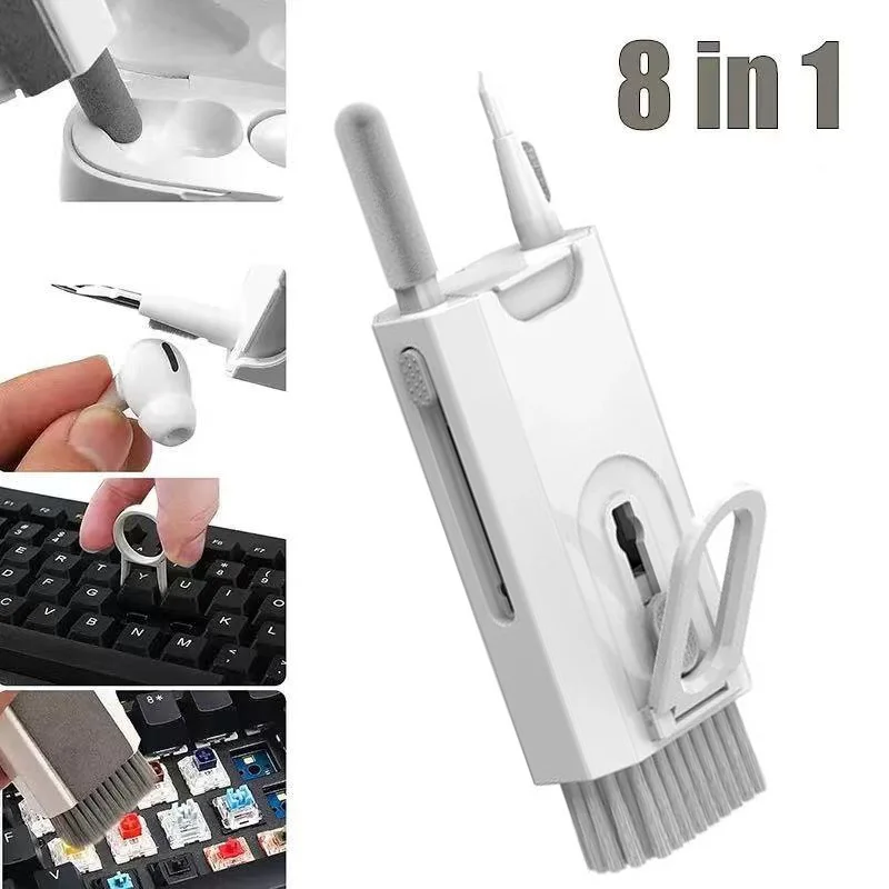 Tastatur-Reinigungsset, 8-in-1 Laptop-PC-Reiniger mit Tastenkappen-Abzieher, multifunktionales Tastatur-Bürsten-Reinigungsset für Airpods-Kamera