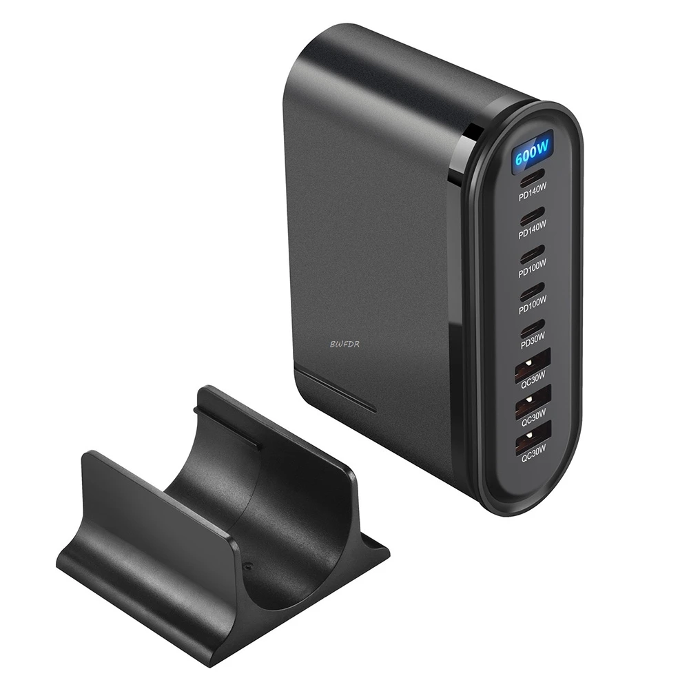 Heißer 600 W GaN Led-anzeige Schnelle Ladegerät Hub USB C 8 Ports PD Desktop Schnelle Ladestation Adapter Für iPhone/Samsung/Xiaomi/iPad Image