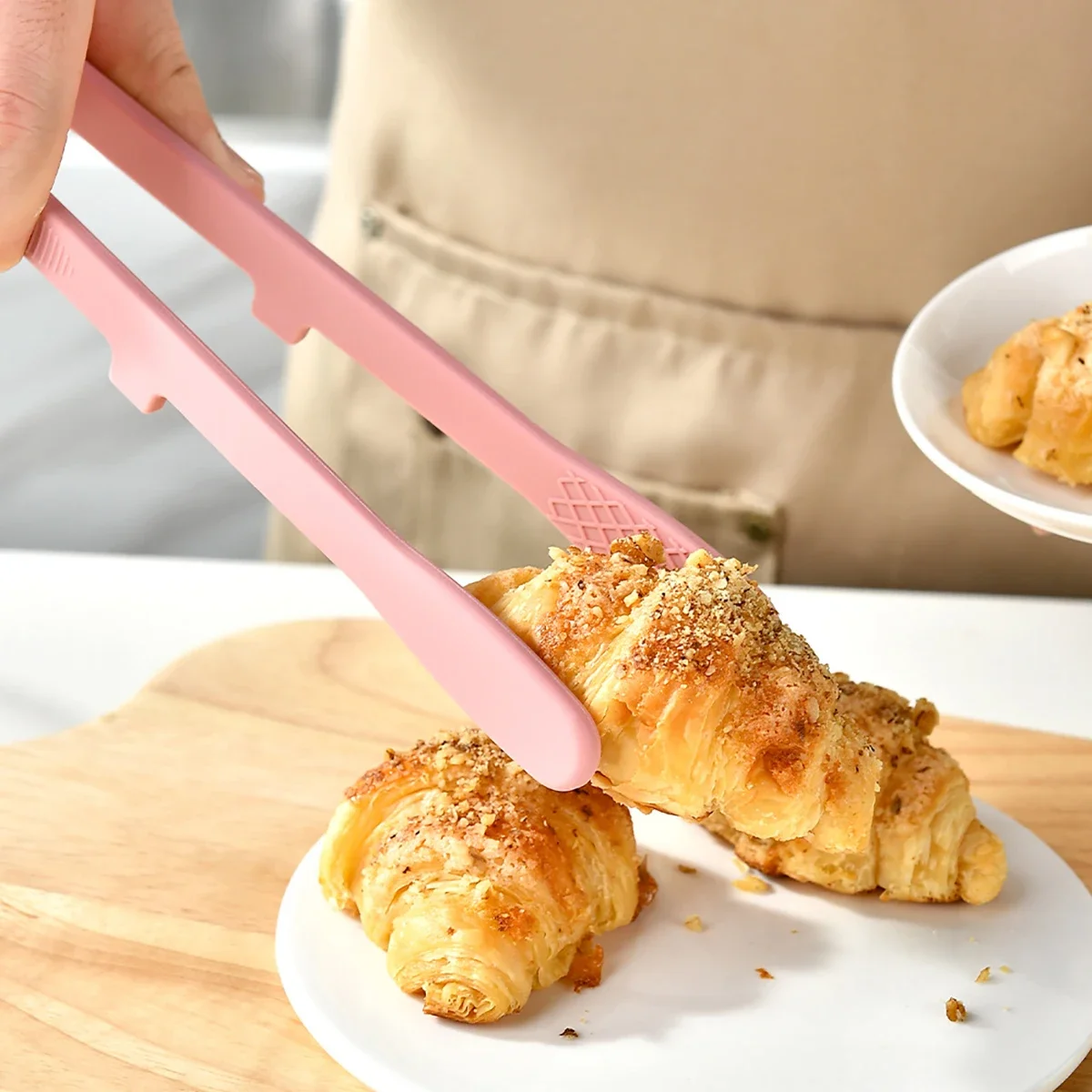 2 teile/satz Silikon Kuchen Brot Lebensmittel Sandwiches Anti Verbrühungen Steak Grill Clip Kann Aufstehen Lebensmittel Zange Home Küche Kleine Werkzeuge Image