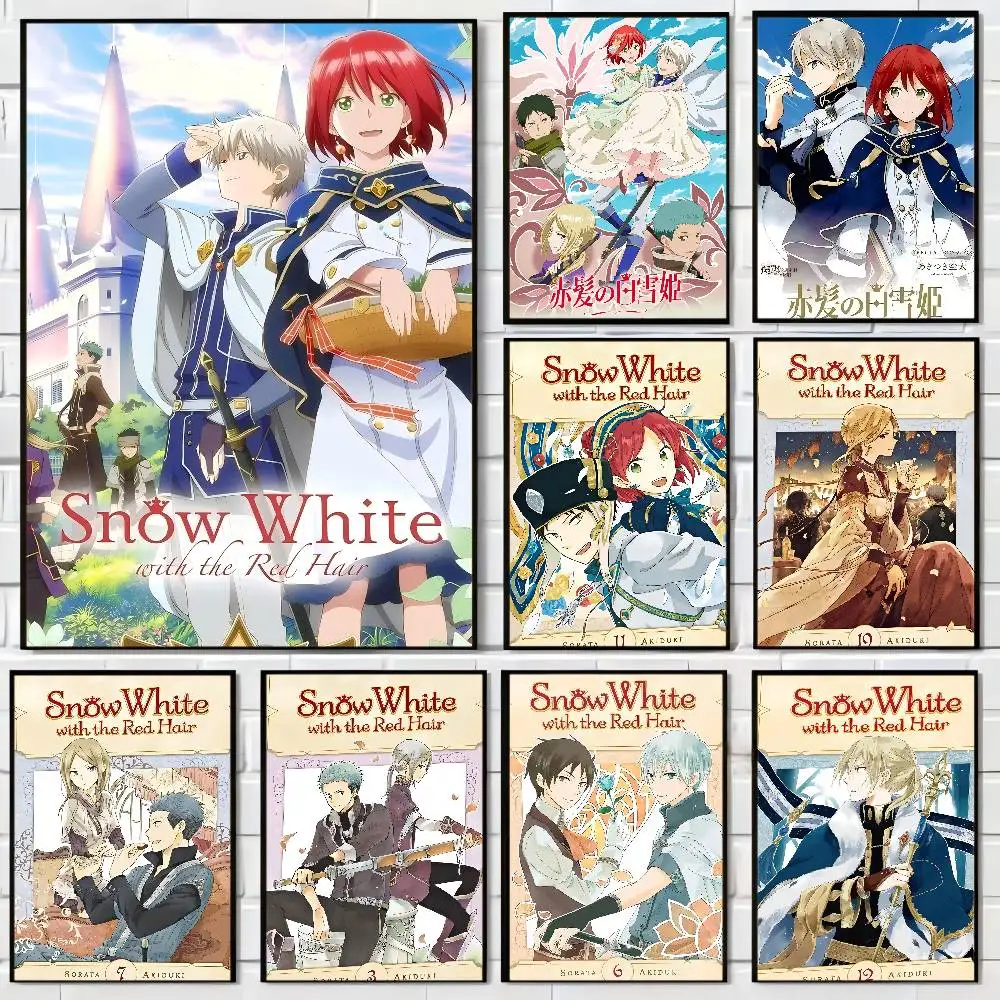 S-Schnee W-Weiß mit dem R-Rothaar Anime DIY klebriges Poster Whitepaper Drucke Poster Kunstwerk Vintage dekorative Malerei