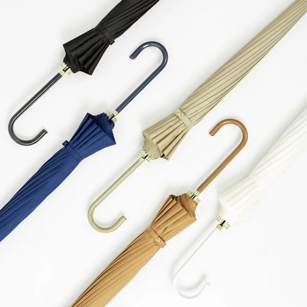 Wasserdichter 16-Knochen-Regenschirm mit Baldachin, große Größe mit Deckel, Auto-Trageschirm, einfacher Regenschirm mit langem Griff, halbautomatischer Regenschirm Image