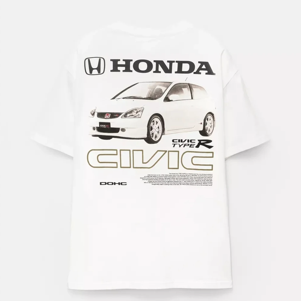 Honda Civic Herren- und Damen-T-Shirt, Sommer-Baumwolle, kurzärmelige Hemden, Frühling und Herbst, Honda Motorrad, Offroad-Trend-Top Image