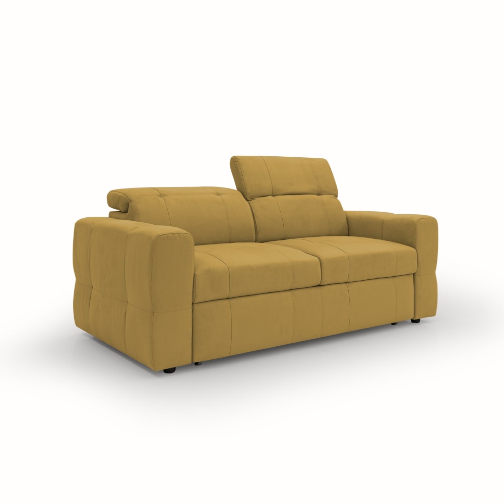 Canapé avec pouf amovible 173 cm jaune