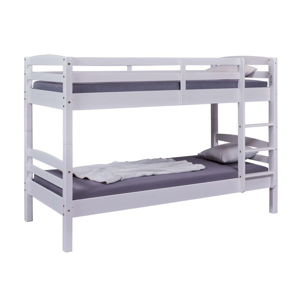 Lit superposé séparable en bois massif blanc 90x190