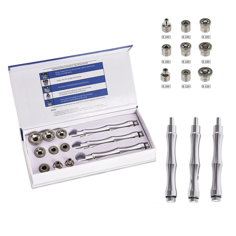 Teile Diamant-Mikrodermabrasion Dermabrasion Ersatzzubehör für Gesichtspeeling Gesichtspflege 3 Zauberstäbe 9 Spitzen Image