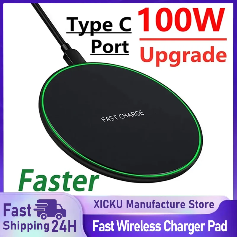 100 W leichtes kabelloses Ladegerät Desktop-Pad für iPhone 17 16 15 14 13 12 Pro Max Samsung S25 S24 Xiaomi Schnellladestation Image