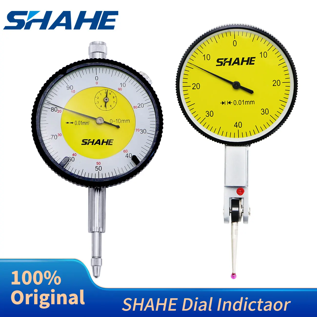 SHAHE Messuhr mit starker Box, metrische Anzeige, Messwerkzeug, metrische Messuhr, 0,01 mm Image