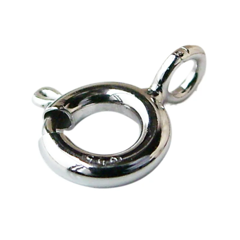 Chiusura ad anello a molla in argento sterling 925 con anello di salto aperto, fermagli ad anello a molla da 5-8 mm con anello aperto per risultati di creazione di gioielli
